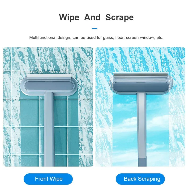 4-in-1 multifunctional cleaning brush with flannel head and extension handle for pet hair and screen cleaning