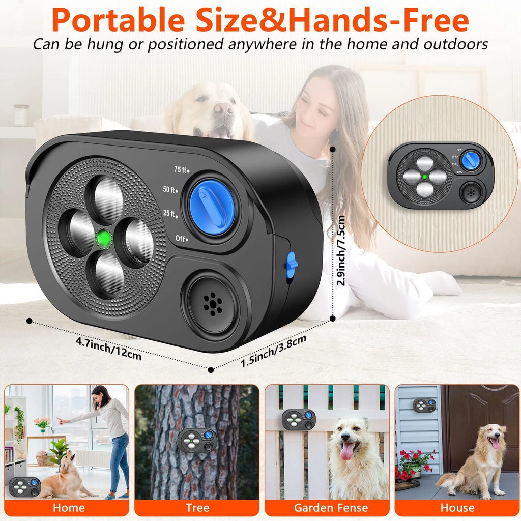 Automatic ultrasonic bark stopper dog training device black and light gray with IP65 waterproof