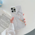 Square gilt marble silicone straight edge phone case with marble print in grey gold colour