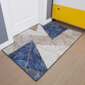 Non-slip polyester fiber entrance floor mat with geometric pattern, custom size, available in wave colour