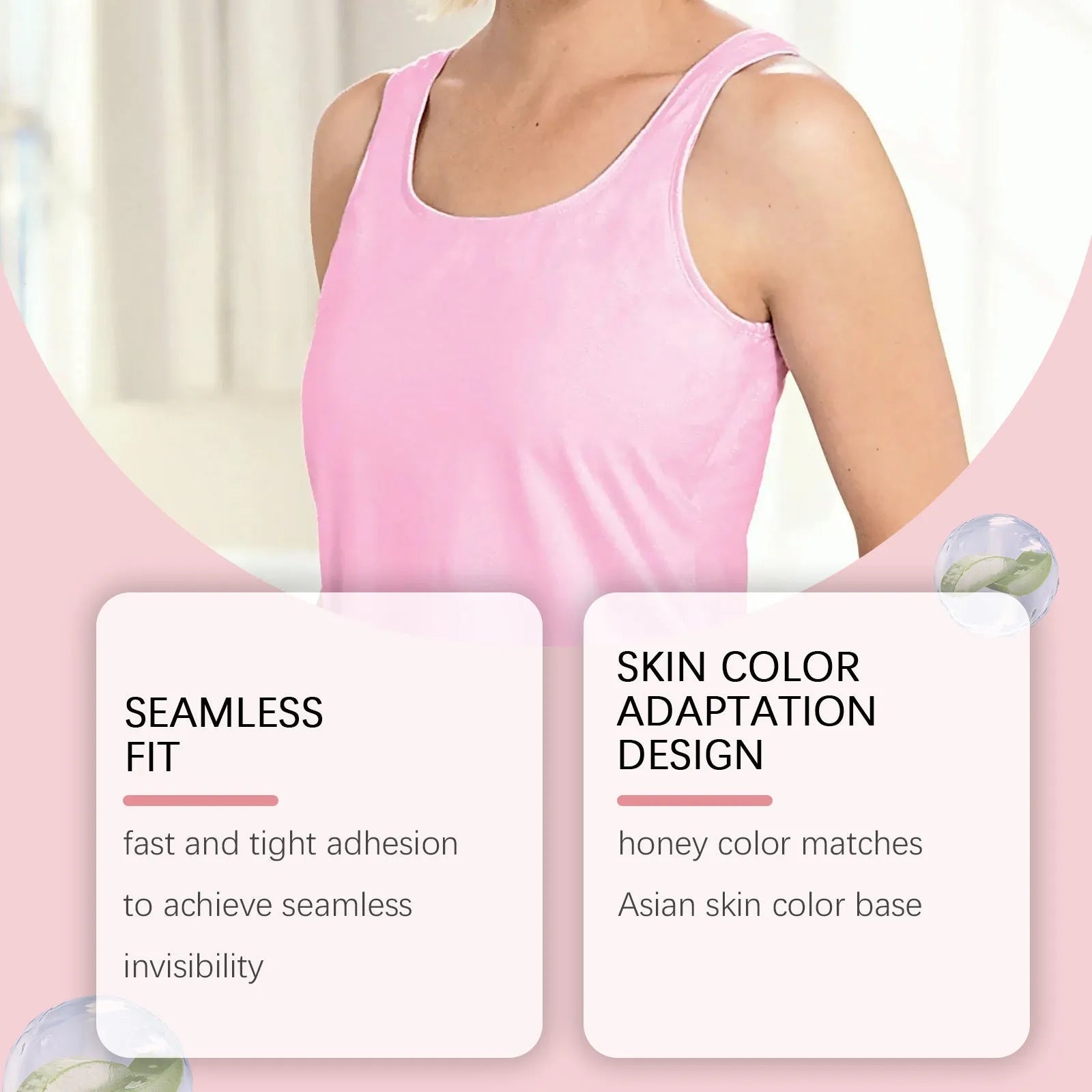 Two clear reusable hydrogel breast patches for discreet milk leakage coverage.