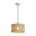 Rattan chandelier ceiling light with woven body, E27 or E26 lamp holder and 220V rating for dining room or kitchen