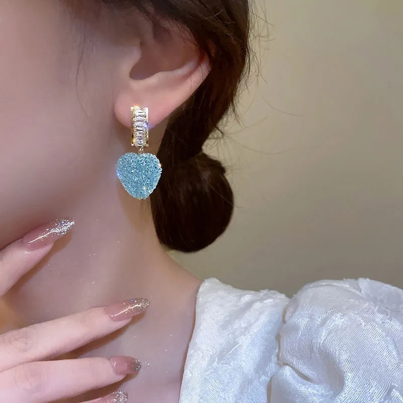 Pink and blue candy stud earrings for women with alloy construction and cute style