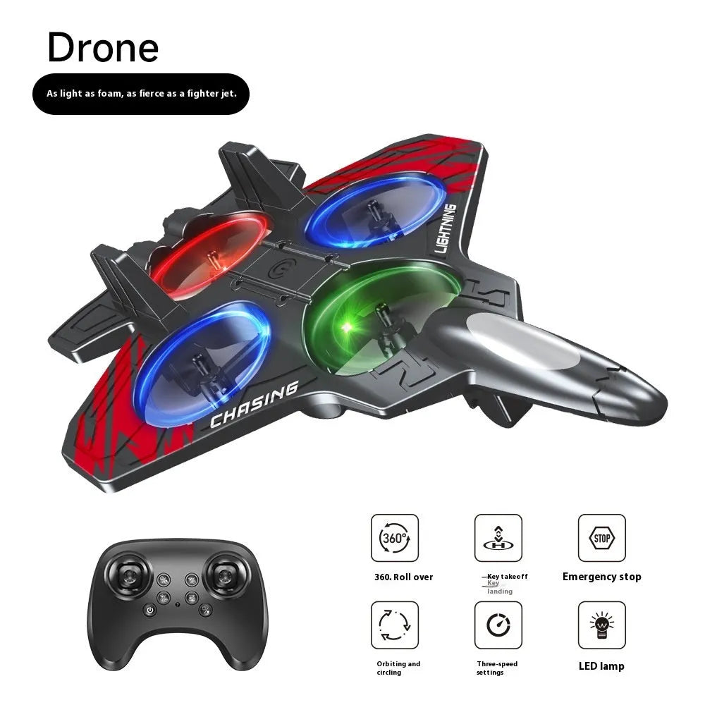 E72 foam remote control toy airplane in blue with gesture recognition and multiple battery options