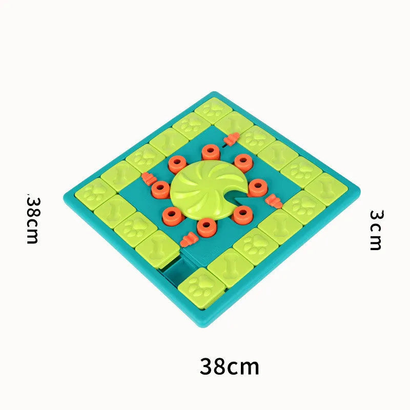 Dog training feeding toy leak feeder in Mahjong Treasure Hunt colour made from plastic