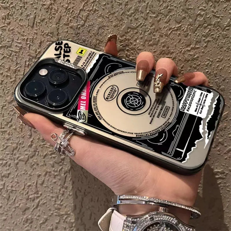 TPU electroplating phone case double layer CD design for Apple iPhone shockproof back cover Silver Black