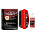 Automotive glass oil film remover set with 120ML cleaning plate and 100ML refill solution