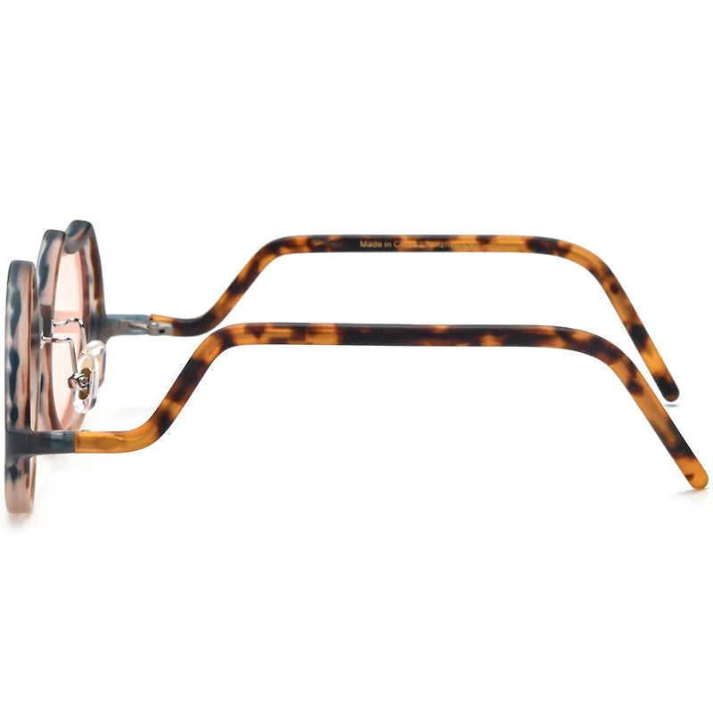 Unisex frosted irregular sunglasses in matte colour-blocked frame and lens combinations, size 48-23-145, one pair