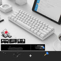 RK61 wireless mechanical keyboard with carrying case showing compact 61-key layout and dual connectivity options