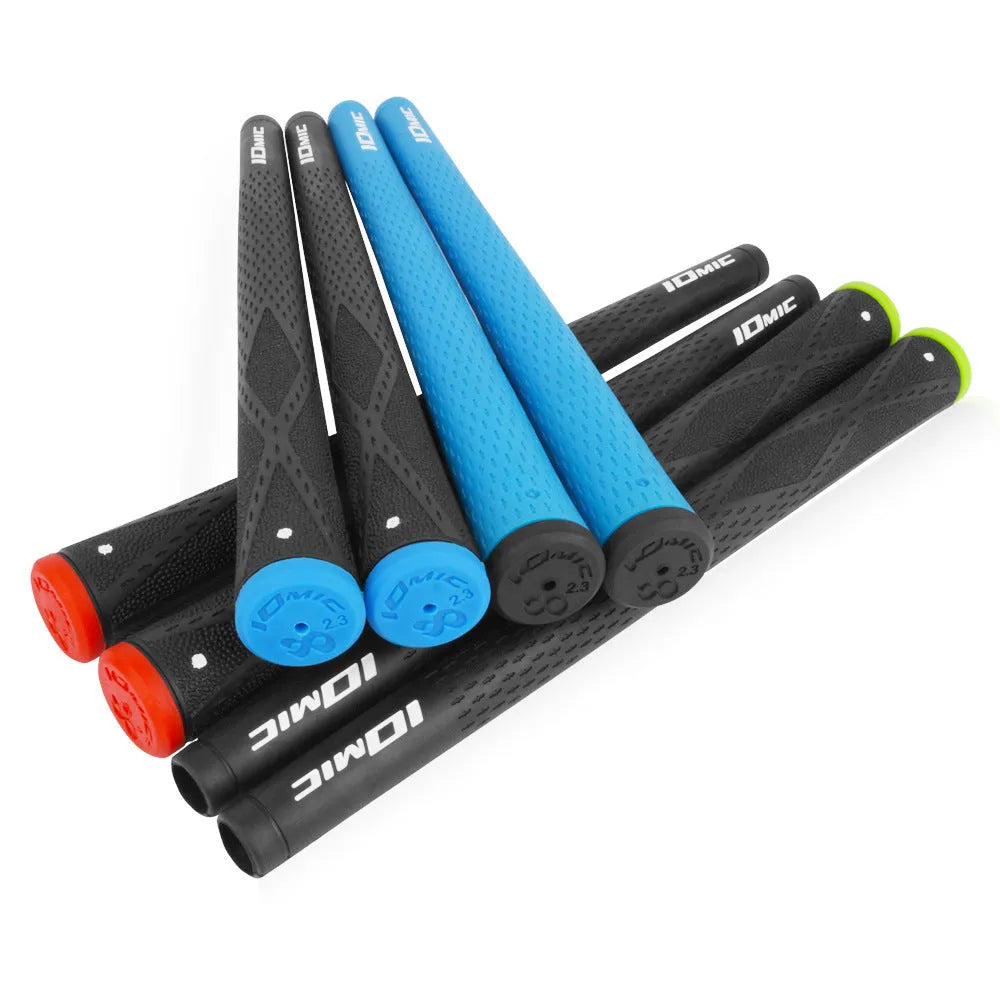 Single TPE golf club grip in red colour, showing textured non-slip surface and tapered shape.