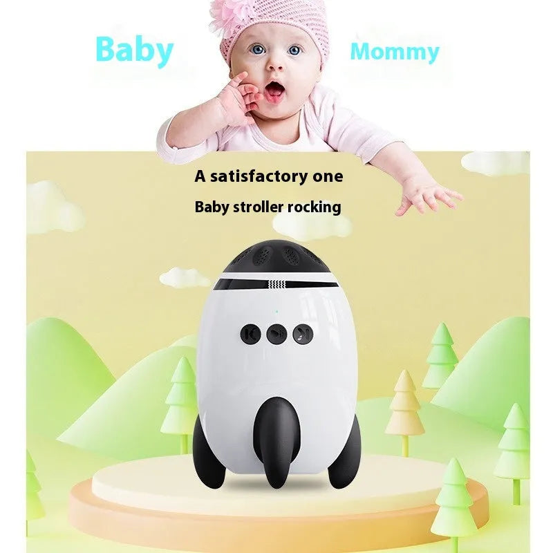 White baby sleep comforter with automatic shaking and Bluetooth connectivity for infants