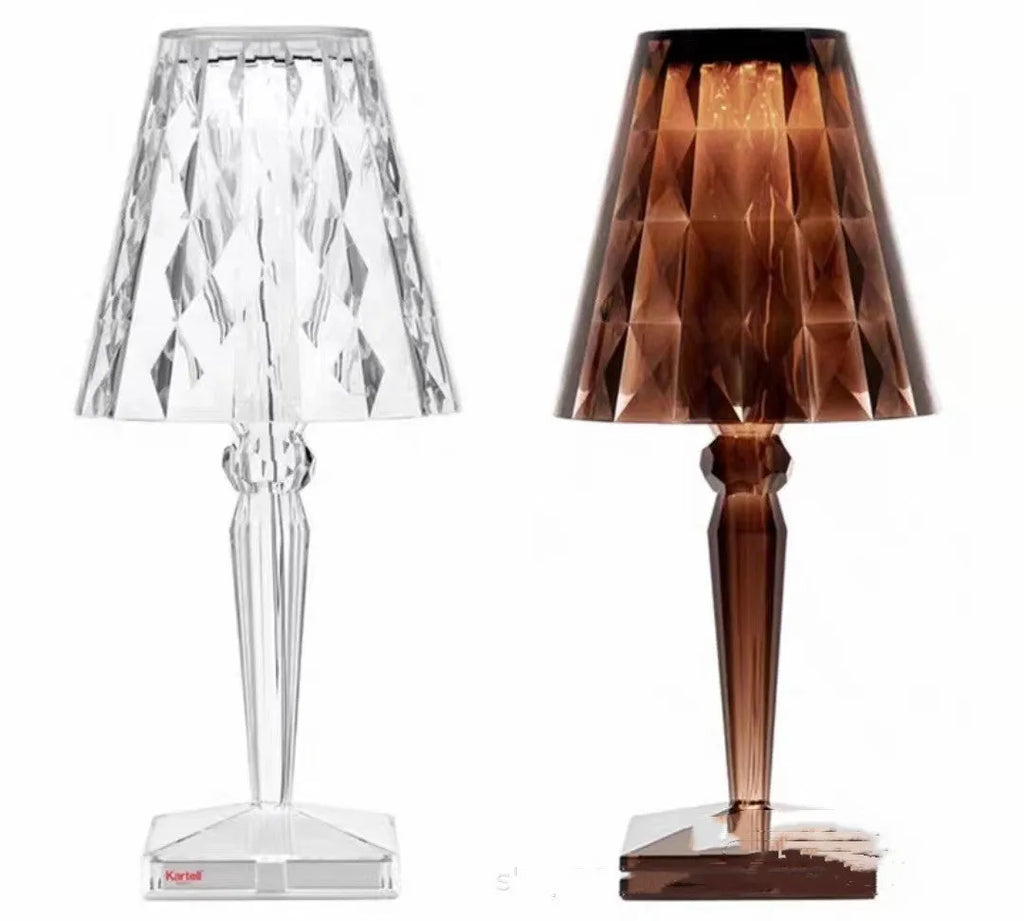 Portable touch projection night light with rose gold plating and acrylic holder