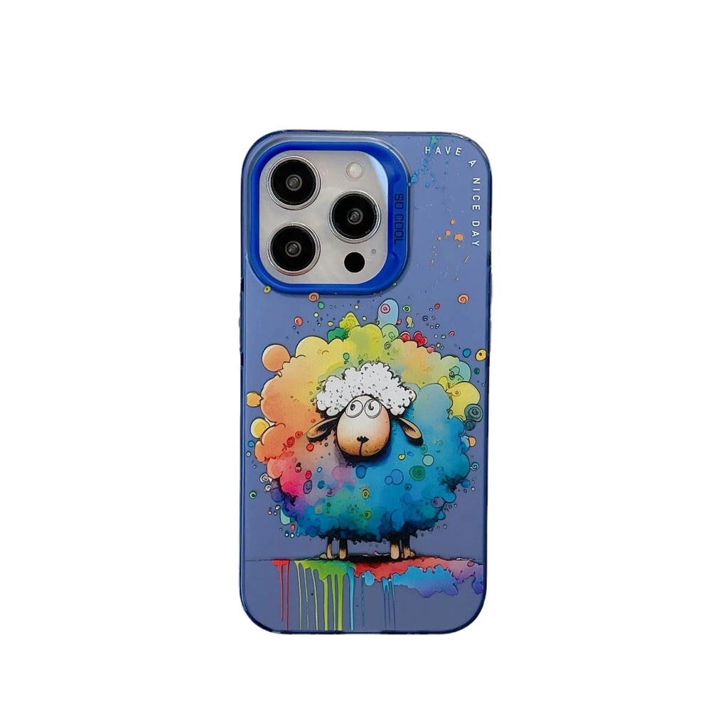 Drop-resistant TPU PC phone case for iPhone featuring an Astronaut colour design with raised edges for screen and lens protection