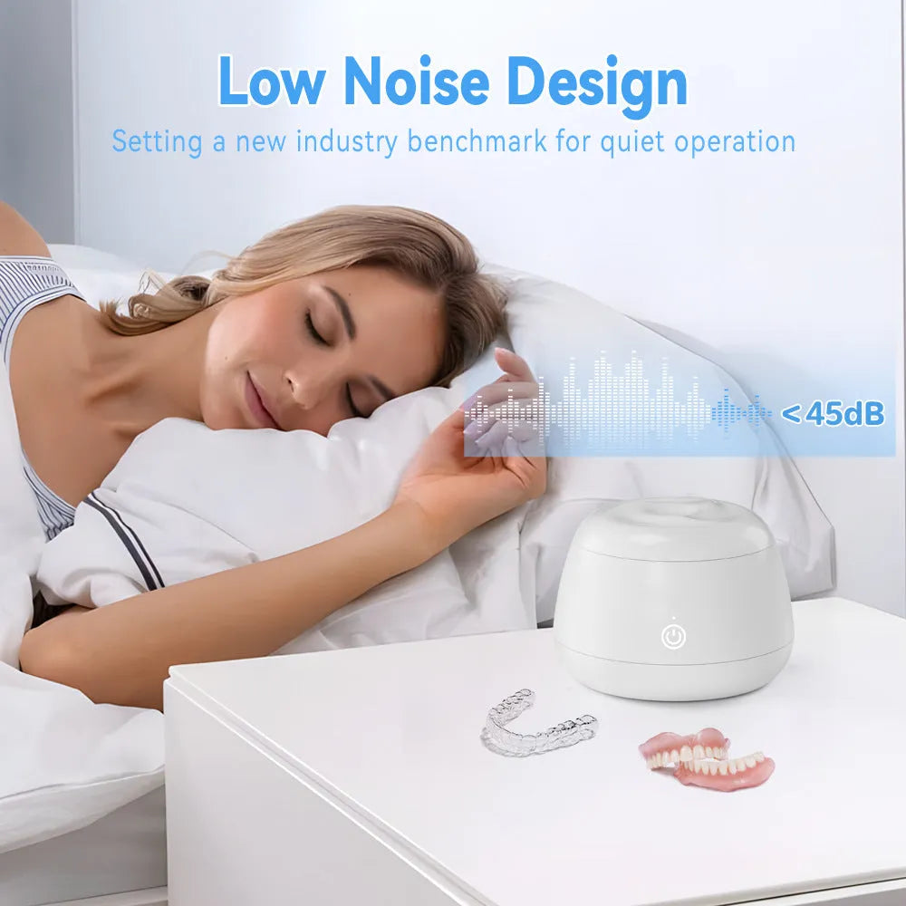 Ultrasonic portable waterproof denture tooth socket washing machine in white