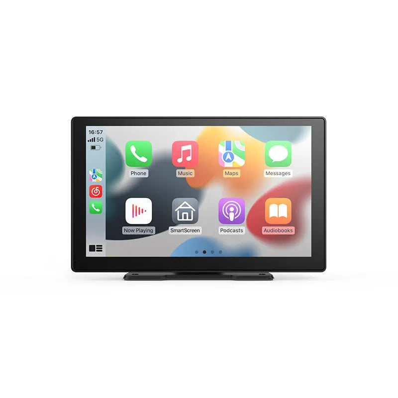 9-inch portable car driving recorder with touch screen and dual cameras for front and rear recording