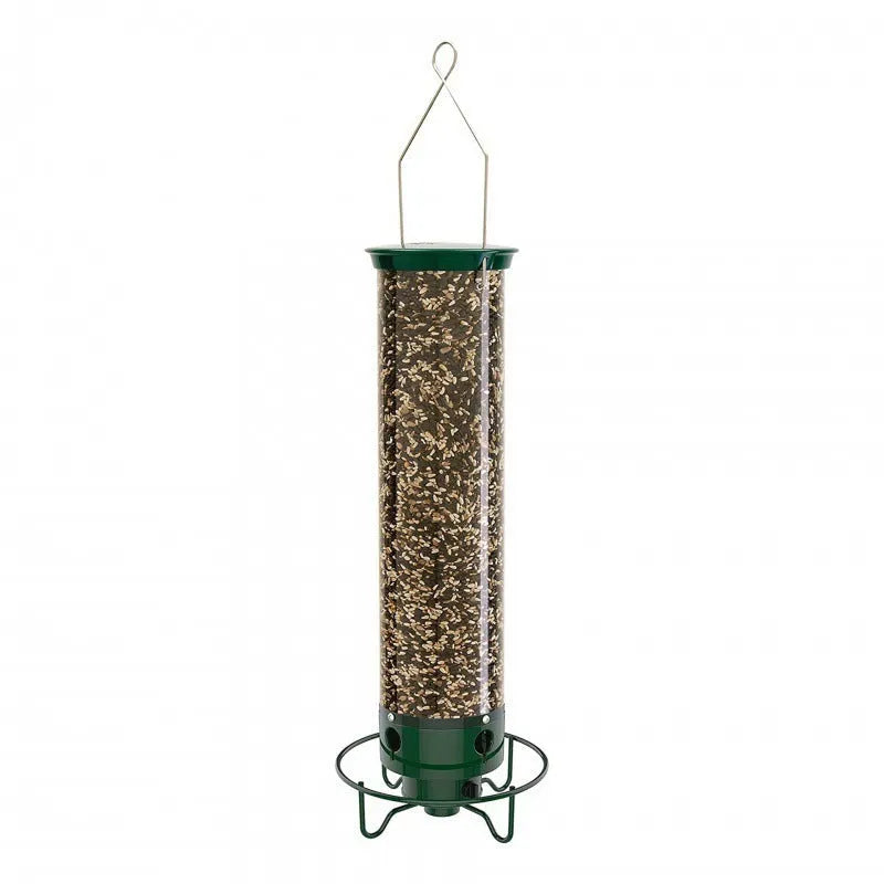 White iron hanging bird cage 15x32cm metal hummingbird feeder with square geometric design