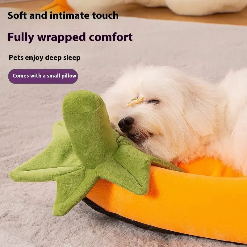 Brown removable washable dog mat with non-slip base, sized for a medium dog, on a wooden floor.