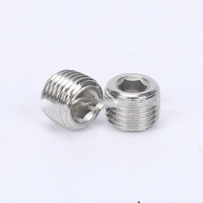 Stainless steel hexagon plug for 3/8 BSP pipe threads