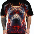 Men's animal pattern digital printing short sleeve T-shirt in chemical fibre blend fabric
