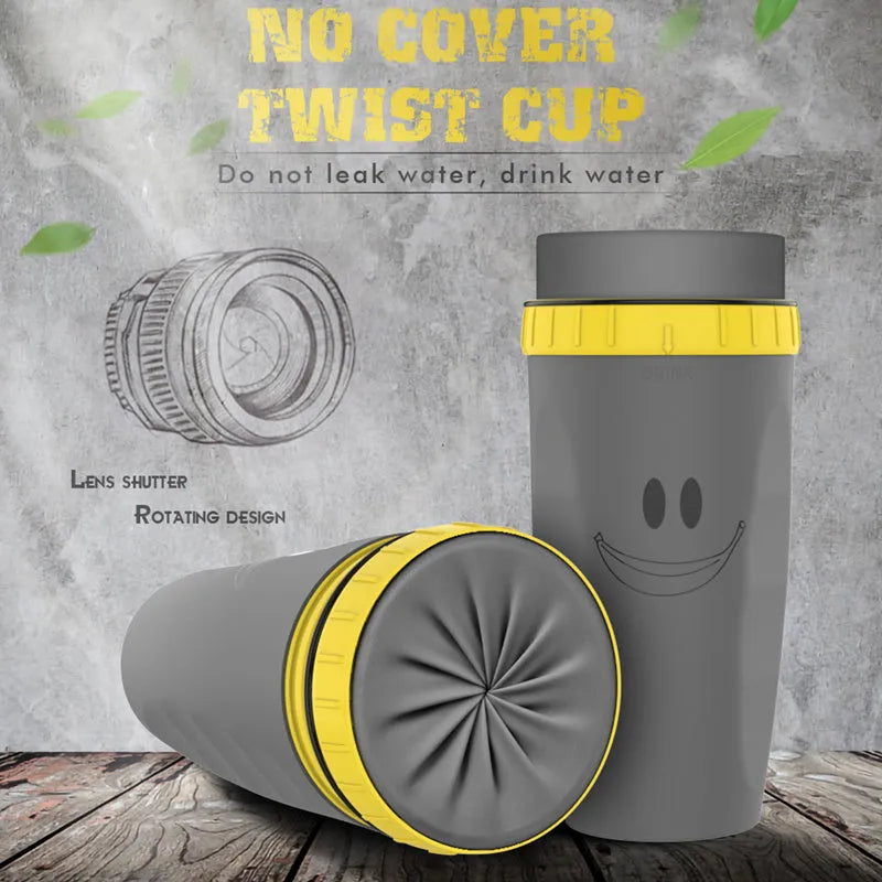 Double wall insulated travel mug with twist seal silicone membrane in cartoon design