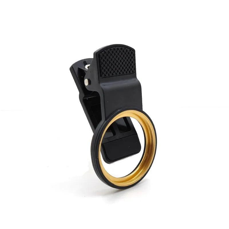 37mm universal clip mobile phone lens filter adapter with golden spiral teeth