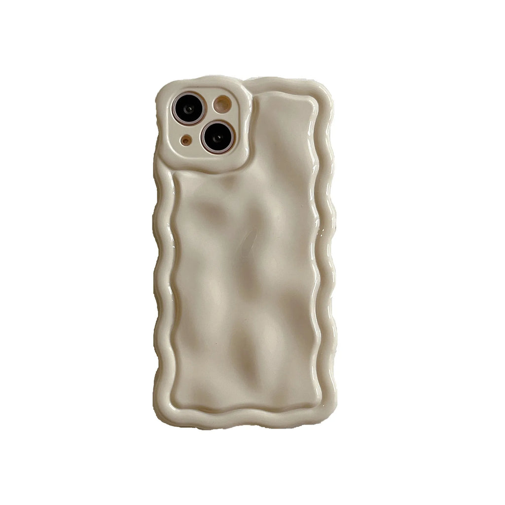 Wave Shell TPU phone case for iPhone with wave meteorite pattern in milky white colour