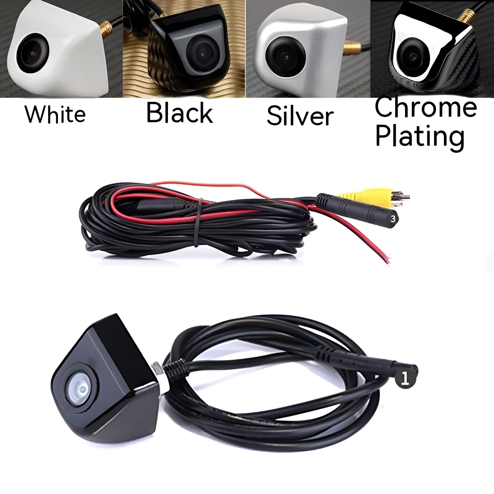 Waterproof metal car rearview camera with integrated wiring for reversing assistance