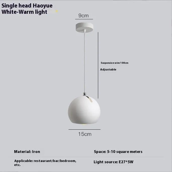 Nordic style ball chandelier table lamp in Moon White or Obsidian Black colour, available in single or three head design.