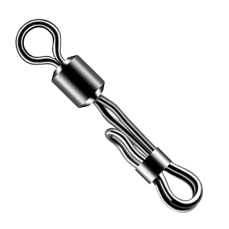 Brass quick release barrel swivel bearing for fishing line with an 8-word ring connection.