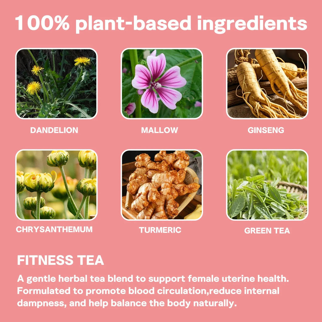 BIYODE uterine care herbal tea bottle with 30 tea bags, tea polyphenols, for women's wellness