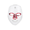 Rechargeable LED beauty mask with touch controls on a white gold edge finish.