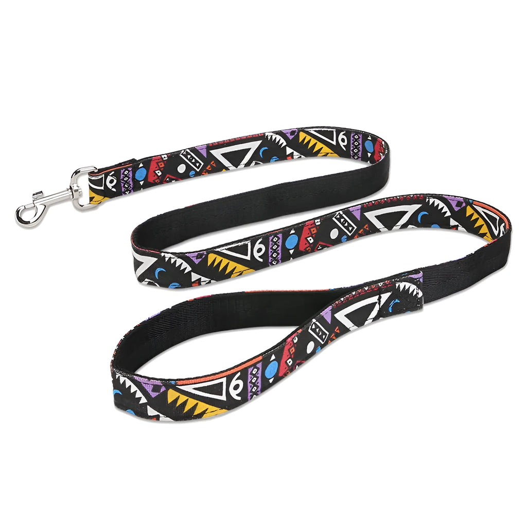 Black plaid stripe Christmas pet traction rope showing 120cm imitation nylon extension strap for dog walking control