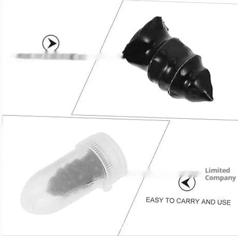Rubber tyre repair screws, small 5.3x11.7mm and large 6.8x12.7mm, with black screwdriver, 50 large and 50 small.