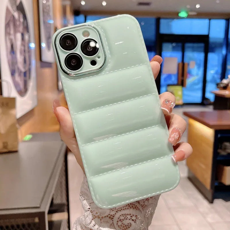 Creative air cushion anti-fall solid colour TPU mobile phone case for iPhone, back cover in classic black