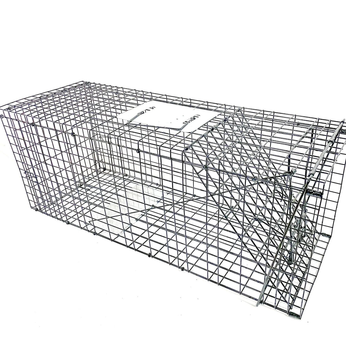 Fully automatic foldable steel cat trap cage in galvanised or black finish, sizes 60x20x18cm, 65x26x23cm, 80x32x28cm
