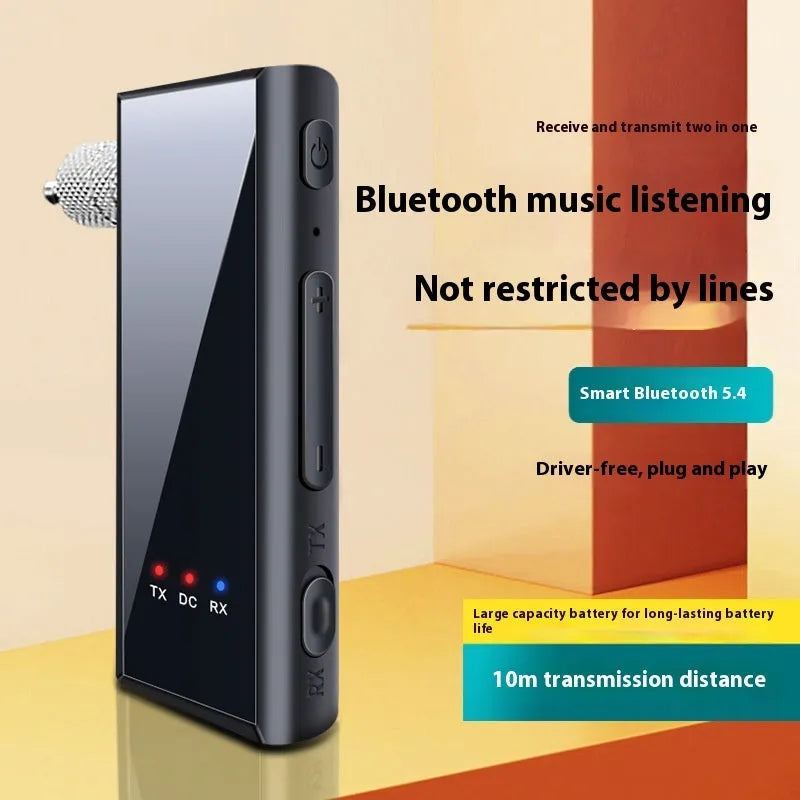 T22 3.5mm Bluetooth 5.4 two-in-one audio receiver and transmitter adapter with plug and play design