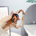 Magnetic buckle stainless steel watch strap for Apple Watch 38/40/41mm and 42/44/45/49mm, available in black silver starlight pink rose gold