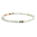 Handmade natural stone beaded bracelet with shiny Amazon finish in bohemian style