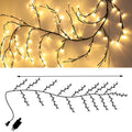 Rattan-style LED tree light with warm white illumination for room decoration