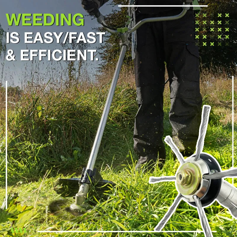 Stainless steel replacement wire head for lithium battery grass strimmer, showing knife blades and anti-falling design.