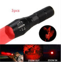 Black aluminium zoomable LED flashlight with adjustable focus ring and anti-skid body.
