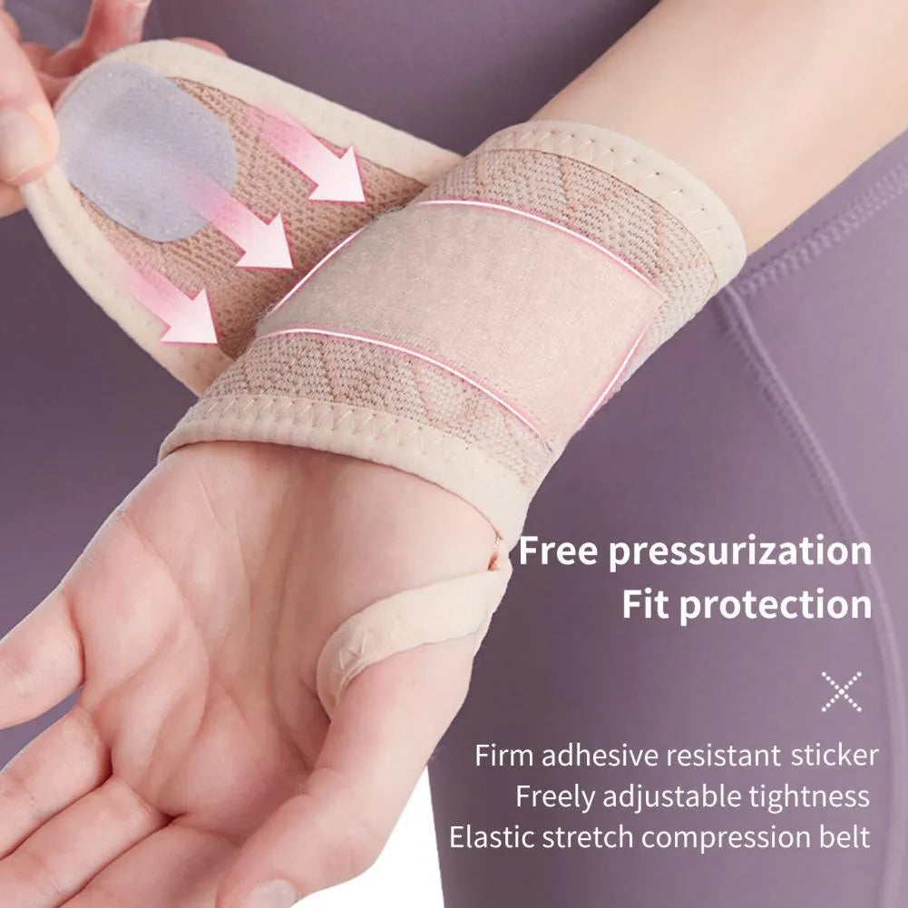Adjustable wrist brace for carpal tunnel support, black unisex design with hook-and-loop strap