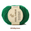 Skein of domestic wool knitting yarn for baby clothes in assorted colours.