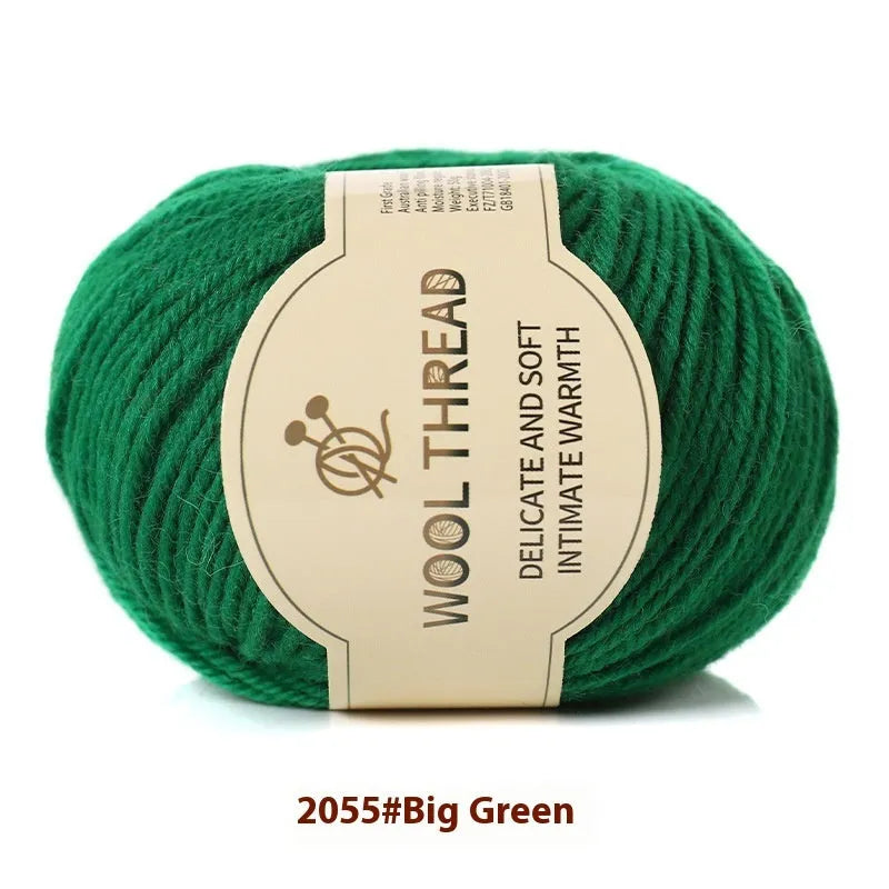 Skein of domestic wool knitting yarn for baby clothes in assorted colours.