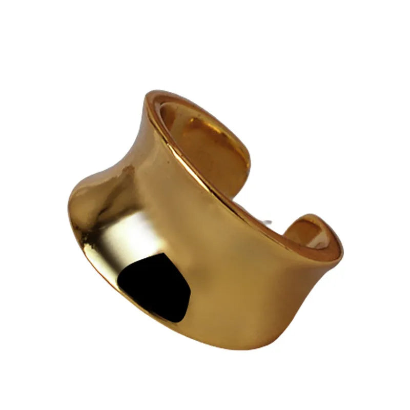 Single S925 sterling silver round ear clip in white gold colour or 18K gold, geometric earring for women