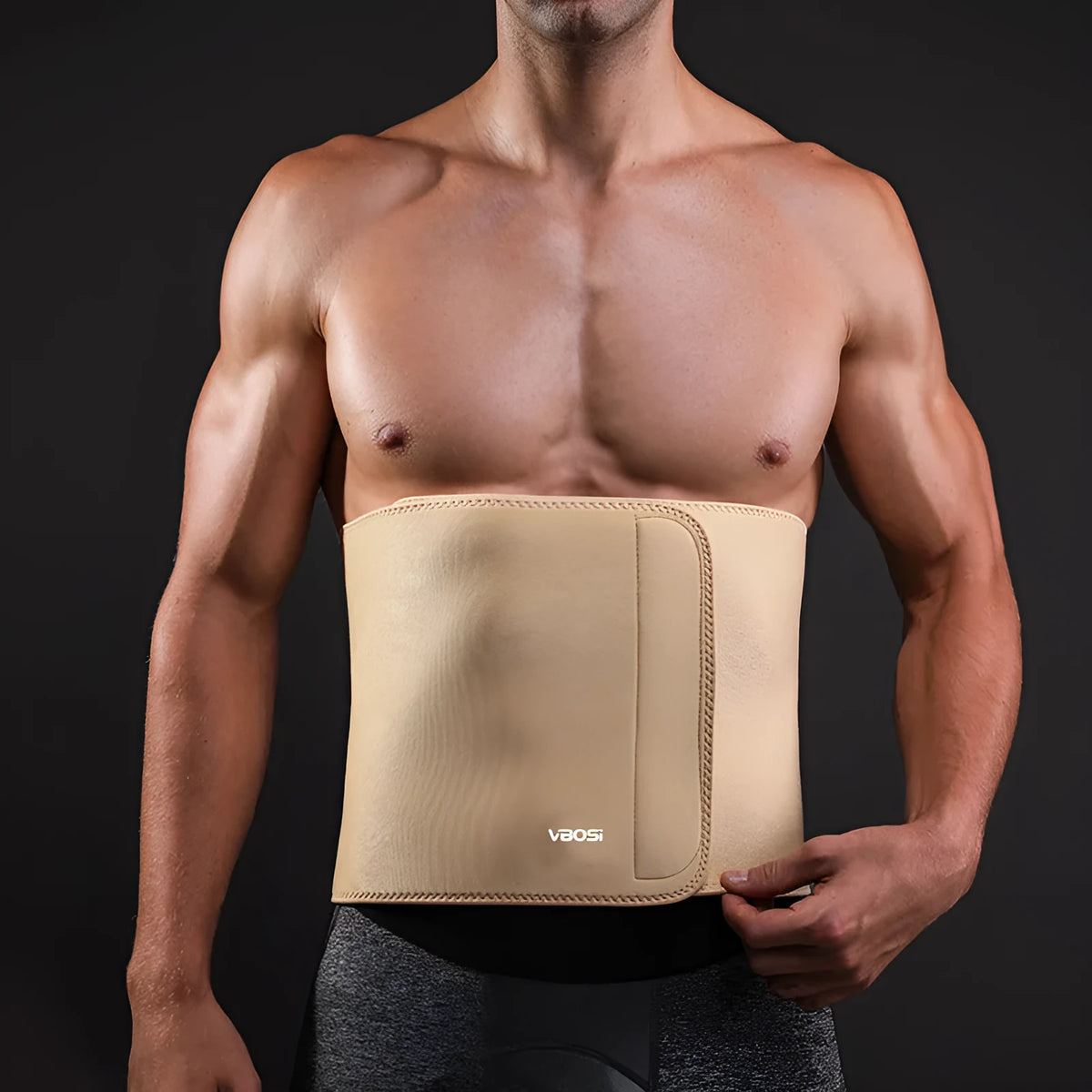 Widened sweat waistband for weightlifting and sports support in black, blue, navy blue, and skin colour
