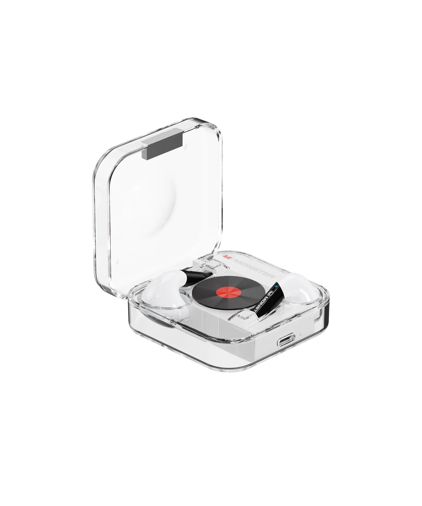 Wireless Bluetooth headset in transparent black colour with earplug design