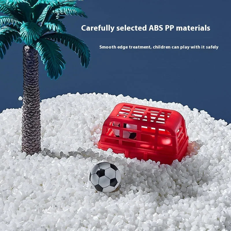 Children's table football double battle set in Football colour with ABS construction and two goals