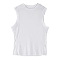 Men's loose fit casual vest in black with quick-dry chemical fibre blend fabric for summer fitness wear