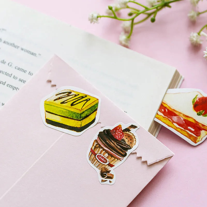 Yuxian hand ledger sweetheart cake shaped sealing paste stickers 50 pieces cute style printed